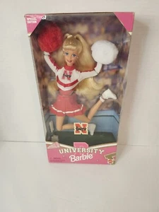 Vintage 1996 Nebraska University Huskers Cheerleader Barbie Doll # 17193 NRFB - Picture 1 of 7