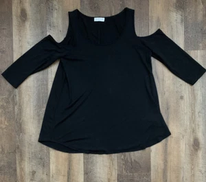 Full Tilt Bluse Junior S schwarz Cold Shoulder Cut Out 3/4 Arm - Bild 1 von 10