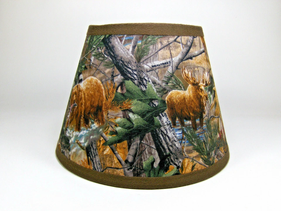 Venado primitivo alce oso pavo camuflado tela pantalla lámpara pantalla Foto 1 de 1
