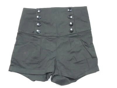 NWT WET SEAL SZ SMALL BLACK HI WAIST SAILOR SHORTS GOTHIC,PUNK,EMO,Y2K,RUDEGIRL - Image 1 of 4
