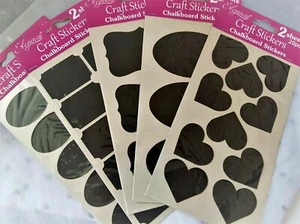 Eleganza CHALK BOARD - Adhesive Craft Stickers - 5 options incl HEART OVAL RECT - Picture 1 of 11