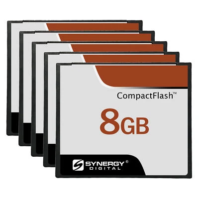 Synergy Digital 8GB Compact Flash Memory Cards - 30MB/s - Pack of 5 - Image 1 of 4