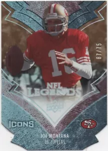 Joe Montana 2008 UPPER DECK ICONS FOOTBALL NFL Legends Gold Die-Cut #67/75 49ers - Picture 1 of 2