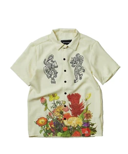 Camisa con botones Reason para hombre 2XL Kamikaze crema textura dragón XXL - Imagen 1 de 12