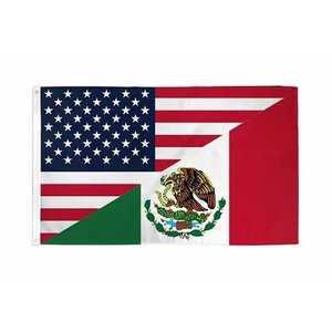 Bandera de la amistad de Estados Unidos y México 3x5 pies - Bandera mitad estadounidense mitad México - Imagen 1 de 1
