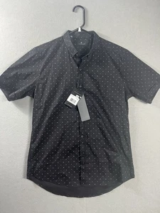 New 7 Diamonds Shirt Mens Medium Black Geometric Casual Button Up NWT Work - Picture 1 of 12