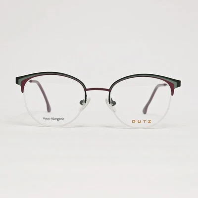 DUTZ DZ836 Women's Round Semi-Rimless Glasses in Green / Rose Burgundy | 48mm - Image 1 of 4