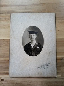 WWI USS Georgia BB-15 Battleship Sailor Navy Cap Tally Real Photo, ORIGINAL - Picture 1 of 3
