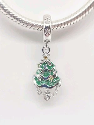 🩷 Merry Christmas Tree Dangle Charm S925 Genuine Sterling Silver 🩷  - Image 1 of 4