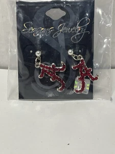 Alabama Crimson Tide Kristall Logo Ohrringe von Seasons Jewelry - Neu mit Etikett - Bild 1 von 2