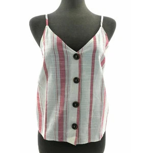 Top corto Love J para mujer rojo y crema a rayas verticales con correa de espagueti talla XL - Imagen 1 de 3