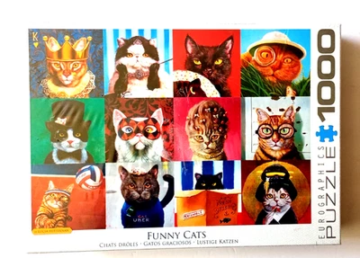 Funny Cats 1000 Piece Jigsaw Puzzle Eurographics New in Shrink - Image 1 of 4