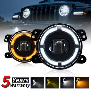 For Land Rover Defender 90 1994-1995 4" Inch Round LED Fog Lights Driving Lamps - Picture 1 of 7