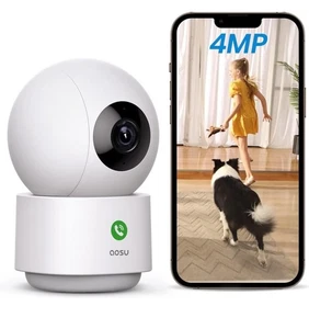 AOSU 4MP Security Camera Indoor, 2.5K Baby Monitor Pet Camera 360° - Picture 1 of 1