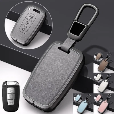 Zinc Alloy Leather Car Key Case Cover For Hyundai Elantra I30 Equus Sonata IX35 - Image 1 of 4