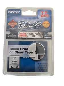 Brother TZ151 Black on Clear Laminated Tape Cartridge 1" x 26.30 ft OpenBox - Picture 1 of 3