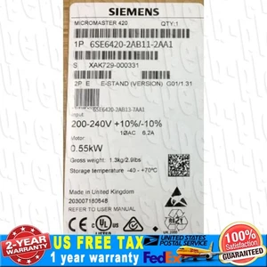Nuevo Siemens 6SE6420-2AB11-2AA1 MICROMASTER420 sin filtro 6SE6 420-2AB11-2AA1 - Imagen 1 de 2