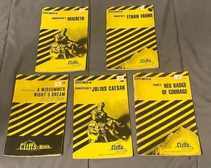 Assorted Cliff Notes Books Set Of 5 Shakespeare, Crane, And Wharton - Picture 1 of 2