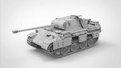 Carro armato pantera tedesco stampa 3D 1/72 modello D non verniciato - Immagine 1 di 4