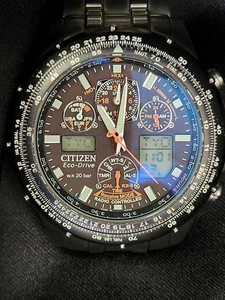 Reloj Piloto Citizen Promaster Eco-Drive PMV65-2241 Cronógrafo Revisado - Imagen 1 de 12