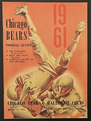 1961 Chicago Bears vs Baltimore Colts Program-Johnny Unitas George Halas - Image 1 of 4