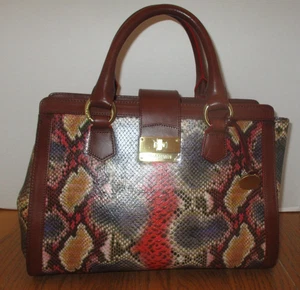 BRAHMIN Annabelle MULTI-COLOR ANACONDA SATCHEL BAG - Foto 1 di 13
