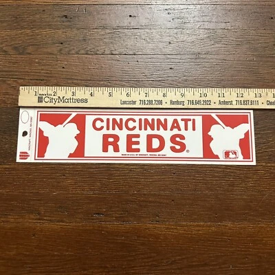 Vintage 1990s Wincraft Cincinnati Reds Bumper Sticker Decal Baseball MLB - Image 1 of 2