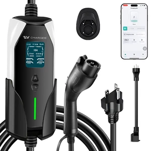 Portable Level 1&2 EV Charger, 16A 100-240V 25FT J1772 Charger - Picture 1 of 6