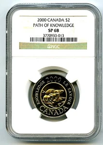 2000 CANADA $2 TOONIE NGC SP68 PATH OF KNOWLEDGE LOW POPULATION=3 - Picture 1 of 2