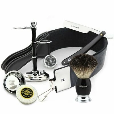 Kit de aseo completo de lujo de 7 piezas para hombre kit de inicio estilo peluquero negro nuevo - Imagen 1 de 4