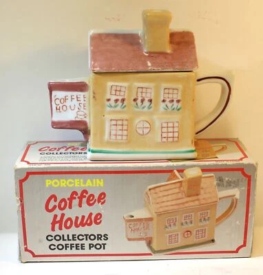 Cafetera vintage de cerámica para servir té/cafetera artículos para el hogar con tapa y caja Foto 1 de 4