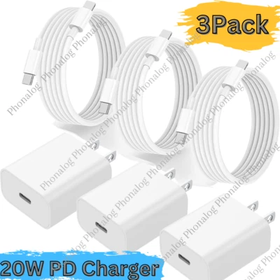 20W USB Type C Fast Charger For iPhone 14/13/12/11/8 PD Power Adapter Cable Lot - Image 1 of 4