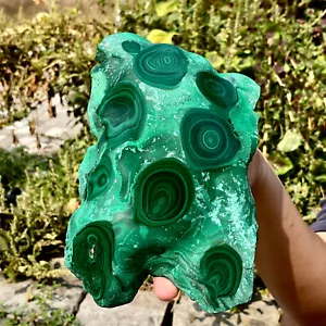 3LB Natural Glossy Malachite Eye Transparent Cluster Rough Mineral Sample - Picture 1 of 13