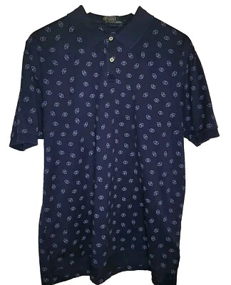 Vintage Polo Ralph Lauren Short Sleeve Top Size Large Blue All Over Print EUC - Image 1 of 4