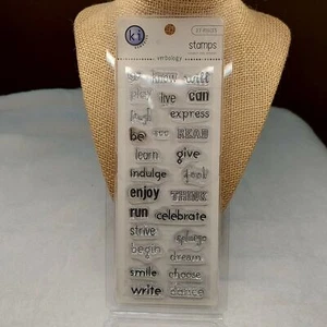 KI Memories Live Large Verbology Cling Stamps 0268 Set Of 27 - Picture 1 of 5