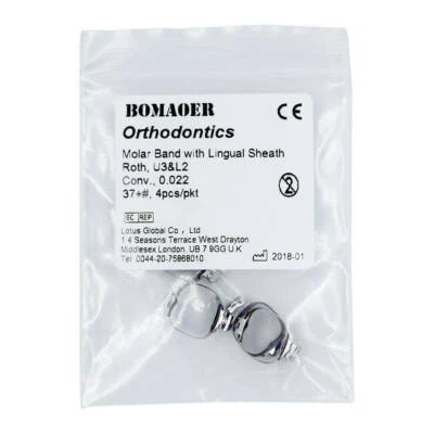 BOMAOER 26 sizes Dental orthodontic molar band with lingual sheath Roth 0.022 U3&L2 Conv