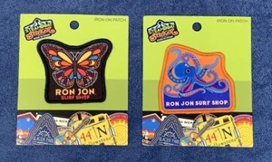 2 New Ron Jon Surf Shop Iron on Patches Octopus Butterfly Colorful - Picture 1 of 2