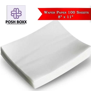 100 Hojas Comestible Papel de Arroz Almidón de Papata - Blanco 8""x11"" para Imágenes Comestibles - Imagen 1 de 8