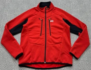 Mens MILLET Jacket Fleece POLARTEC Full Zip Hiking Outdoor SIZE L RED - Picture 1 of 10