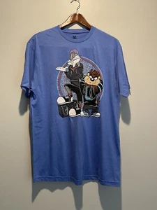 Looney Tunes Bug Bunny & Taz Hip Hop Blue Graphic T-Shirt Size Adult Large - Picture 1 of 5