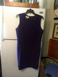Dress Suit Purple Silk 2 Pc Sheath Dress w/Long Blazer LARRY LEVINE EUC 12 - Bild 1 von 5