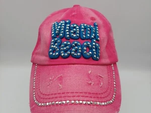 "Miami Beach" Lucky 7 USA Embroidered Adjustable Strapback Hat New - Picture 1 of 11