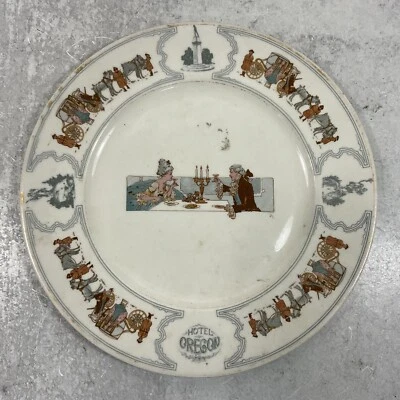 "Plato de cena antiguo de China Hotel Oregon Lamberton de 1920 Portland ORE 11"" Israel" Foto 1 de 4