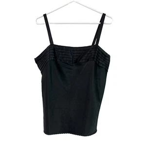 Vintage Plissee schwarz seidig Camisole Brustumfang 40" - Bild 1 von 6