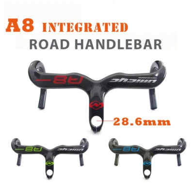 Full Carbon Road Bike Handlebar Integrated with 3k Bent Handlebar 400/420/440mm - Image 1 of 4