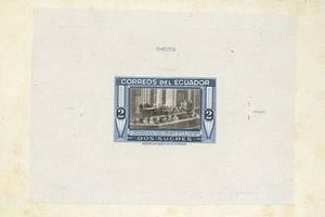 ECUADOR 1952 DIE PROOF VISIT OF PRESIDENT TO USA - Picture 1 of 1