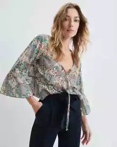Veronica Beard Floral Print Long Sleeve Tie-Neck "Azel Blouse" Size 12 NWT! $298 - Picture 1 of 8