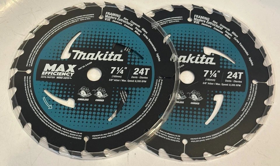 Makita Max Efficiency B-67656 7-1/4 24t Carbide Tipped Circular Saw Blade 3-pk