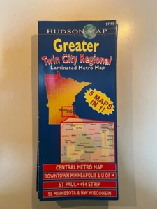 Mapa plegable laminado regional Hudson Greater Twin City - Imagen 1 de 1