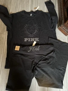 T-shirt campus Victoria's Secret rosa bling strass + set leggings svasati XXL ❤️❤️ - Foto 1 di 7